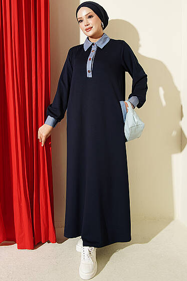 الفستان ذو اللون الأزرق الفستان الأزرق
