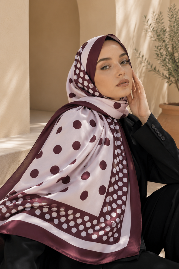 سلسلة شال مع الإنكليزية - عنابي